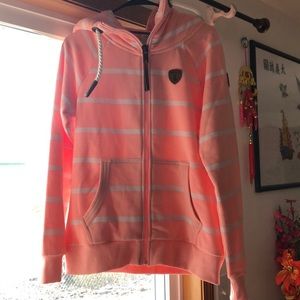 Wanakome Hera Peach stripe hoodie